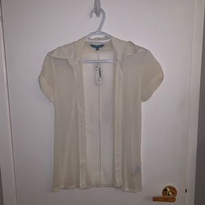 [M]👚SMART SET off-white sheer button up